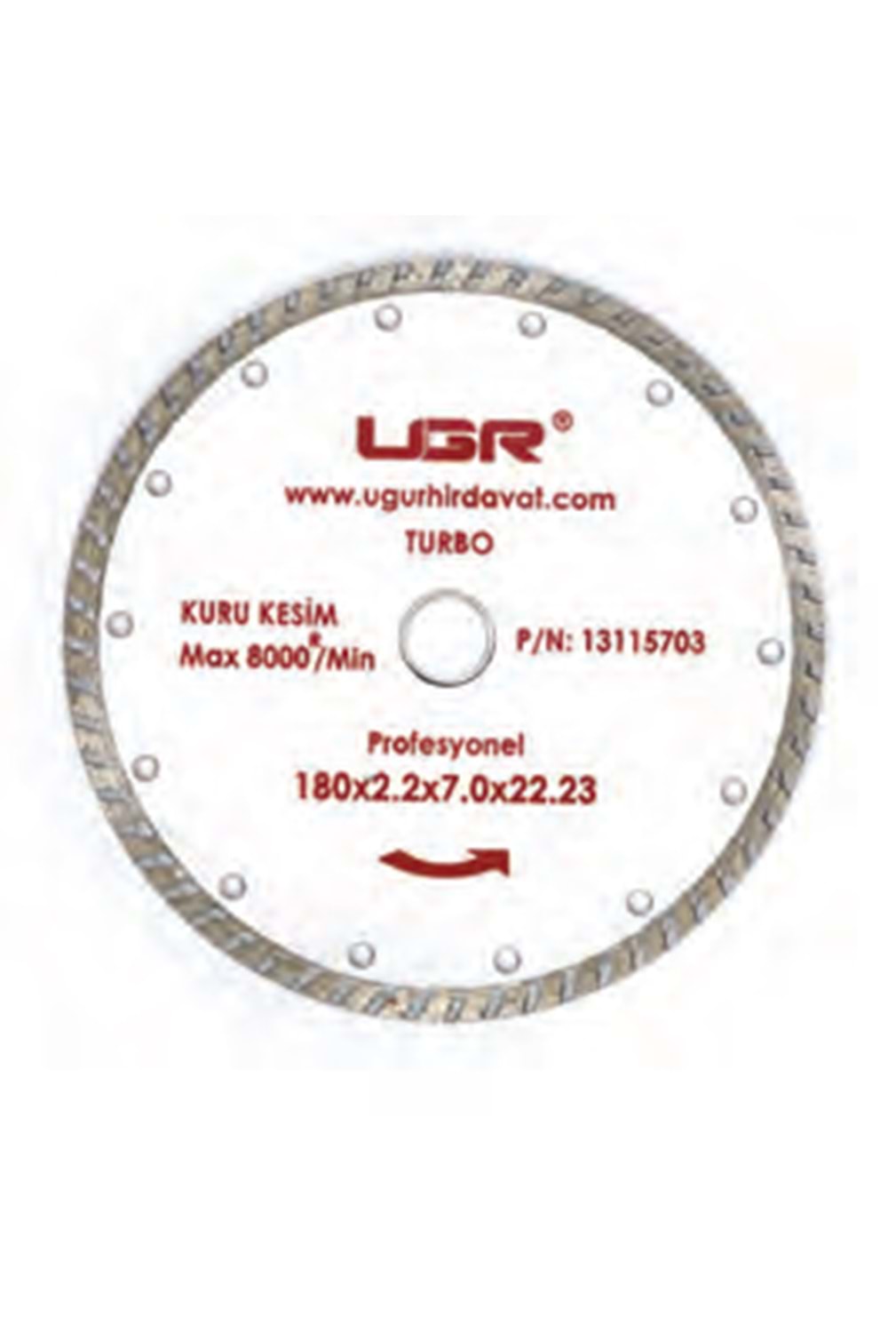 UGR ELMAS DAİRE TESTERE (TURBO) 115*22.23*1,9*1,2 MM