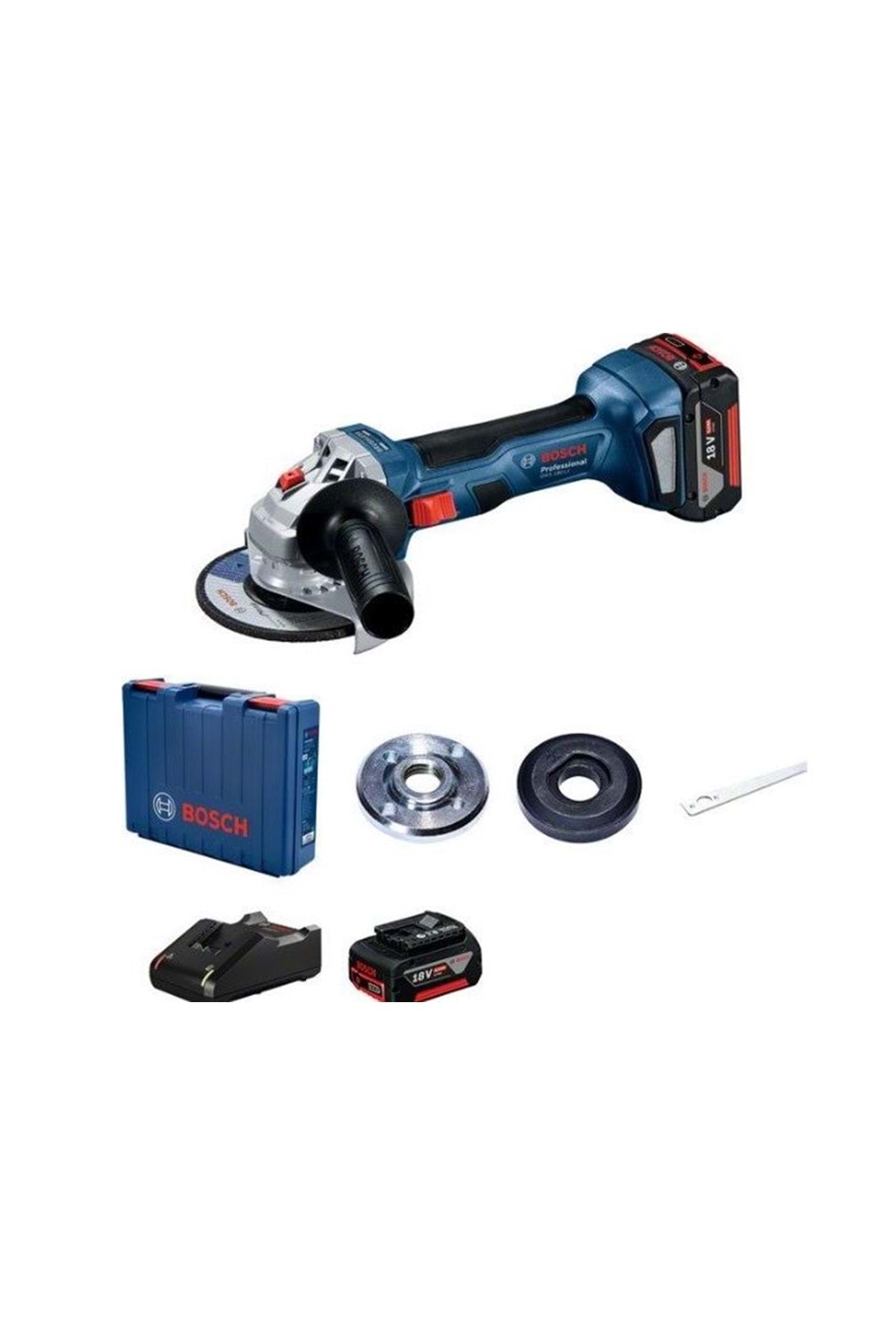 BOSCH GWS 180-Lİ 18V 2X4,0 AH AKÜLÜ AVUÇ TAŞLAMA