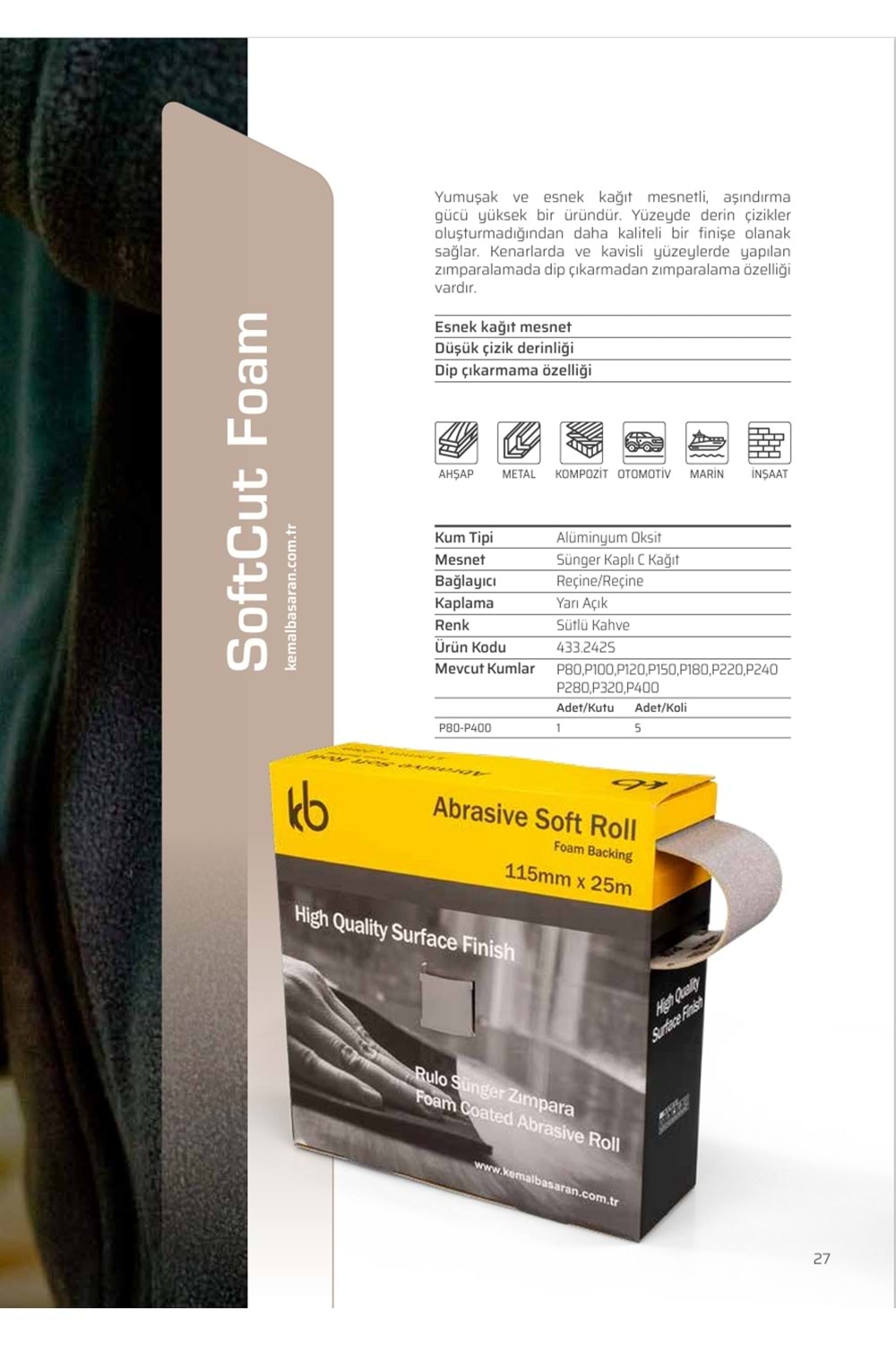 KB SOFTCUT P220 KUM SÜNGER ZIMPARA