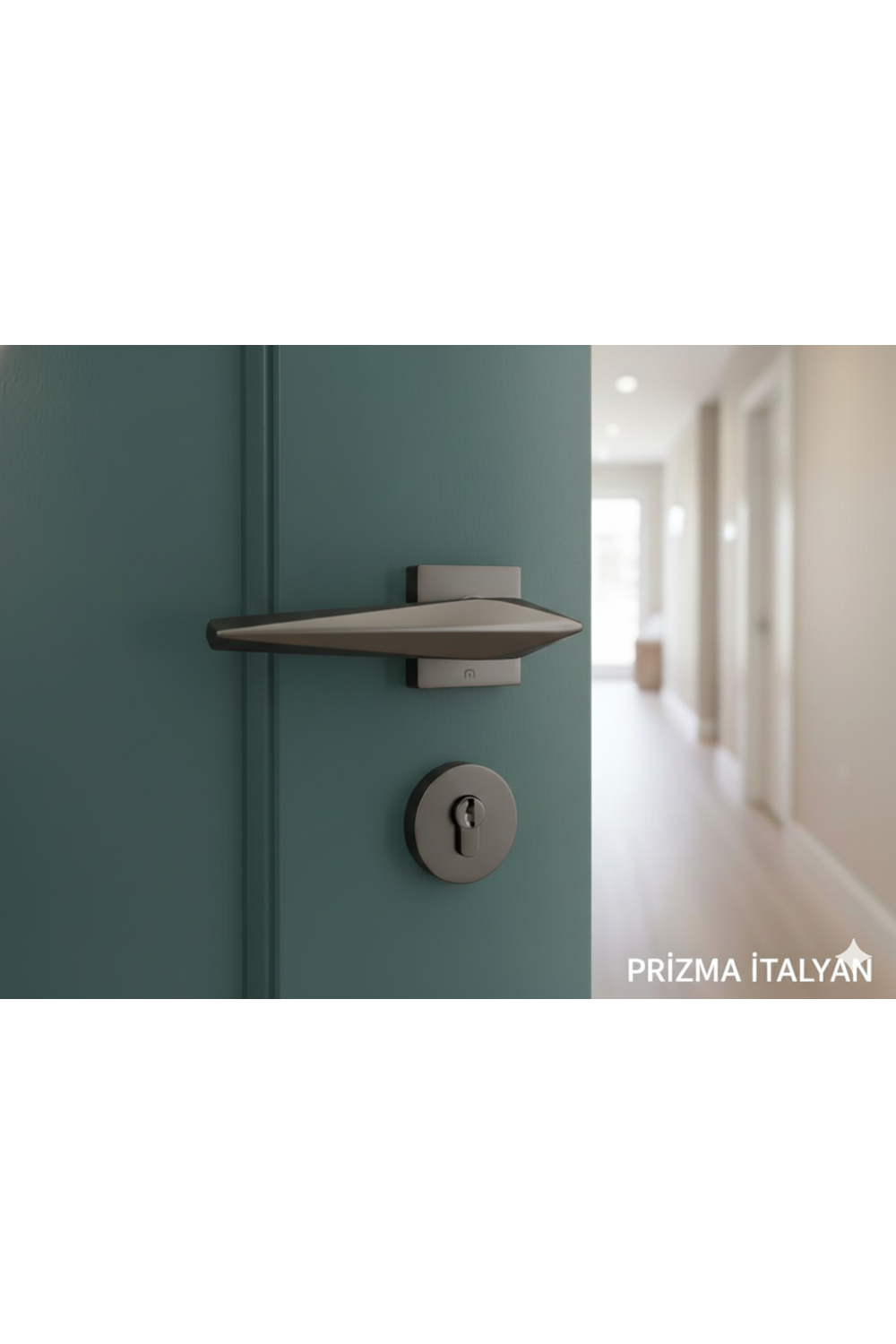 YÜKSEL PRİZMA İTALYAN KARE ROZETLİ ANTRASİT YALE KAPI KOLU