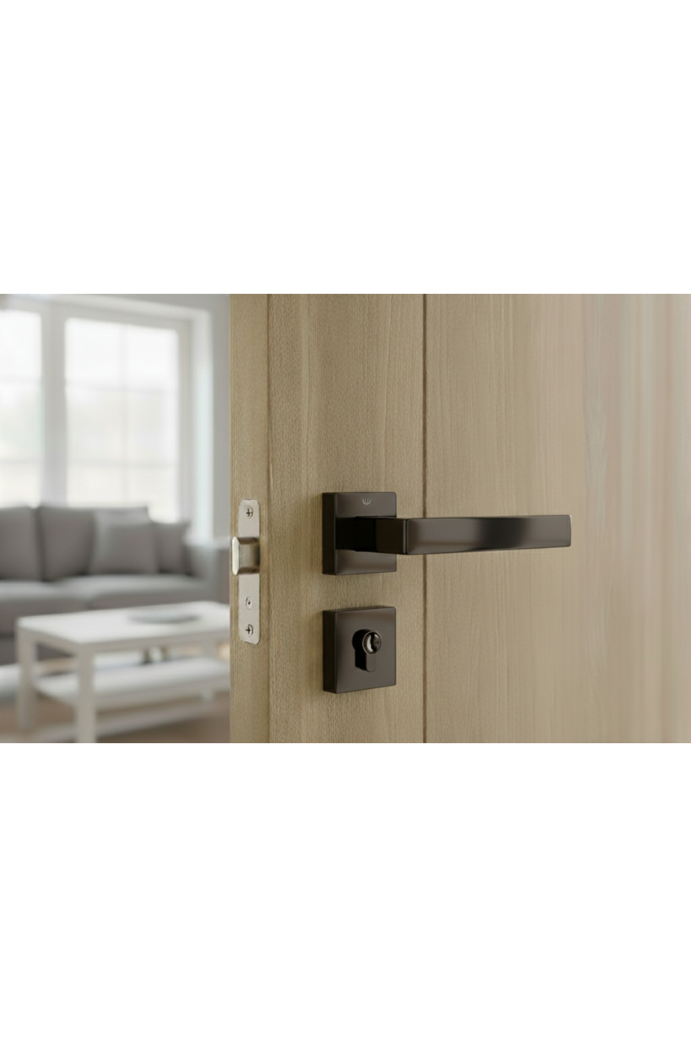 YÜKSEL KARE İTALYAN KARE ROZETLİ FÜME ODA KAPI KOLU