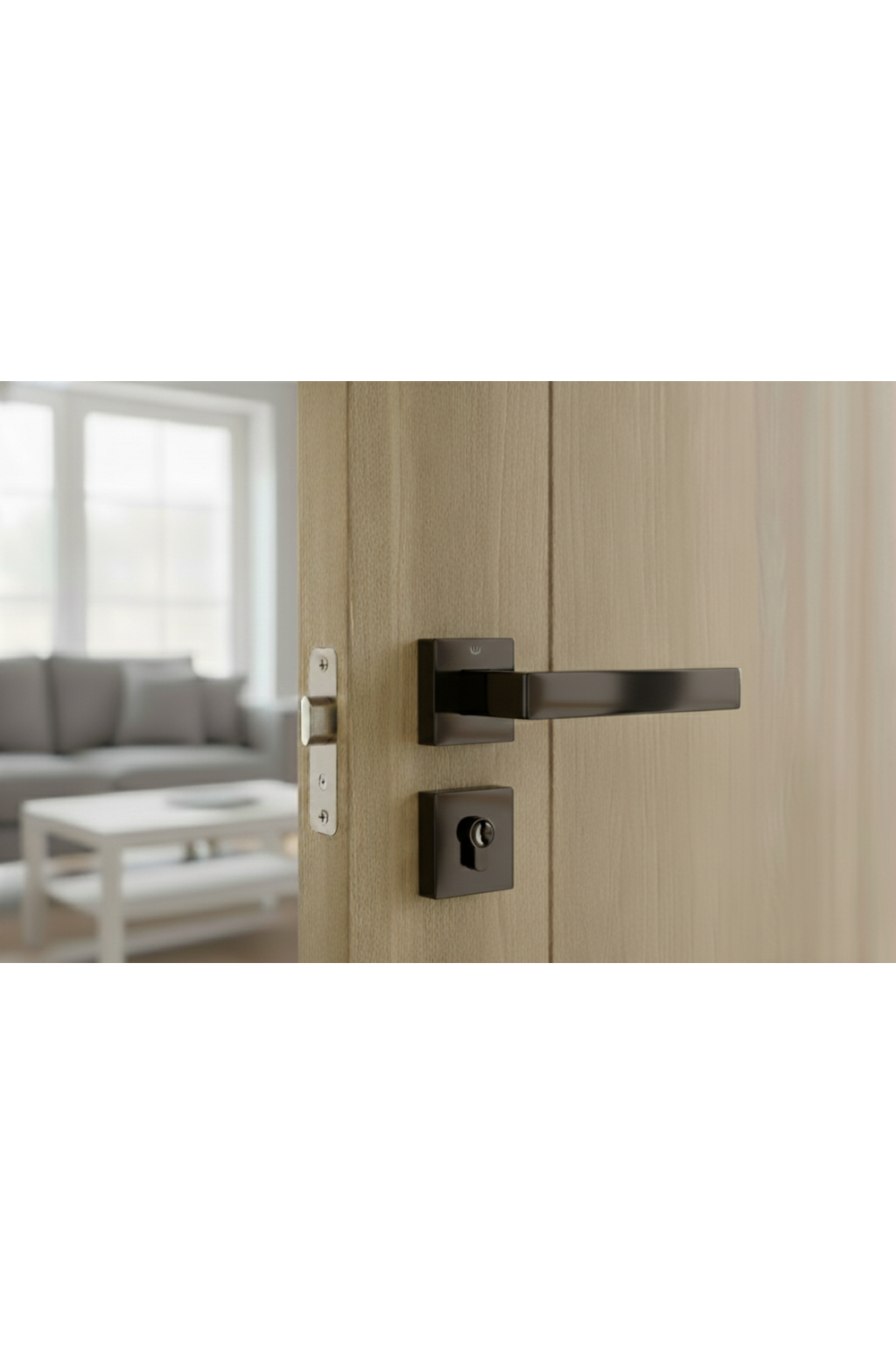 YÜKSEL KARE İTALYAN KARE ROZETLİ FÜME YALE KAPI KOLU