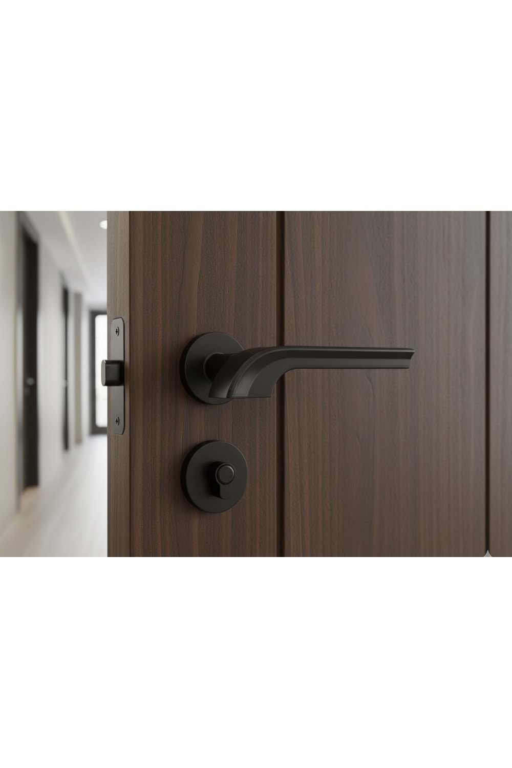 YÜKSEL LABELLA İTALYAN KARE ROZETLİ SİYAH YALE KAPI KOLU