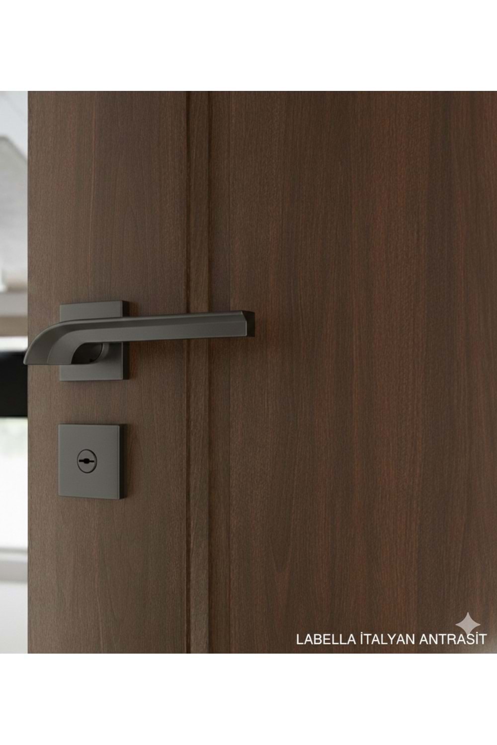 YÜKSEL LABELLA İTALYAN KARE ROZETLİ ANTRASİT YALE KAPI KOLU