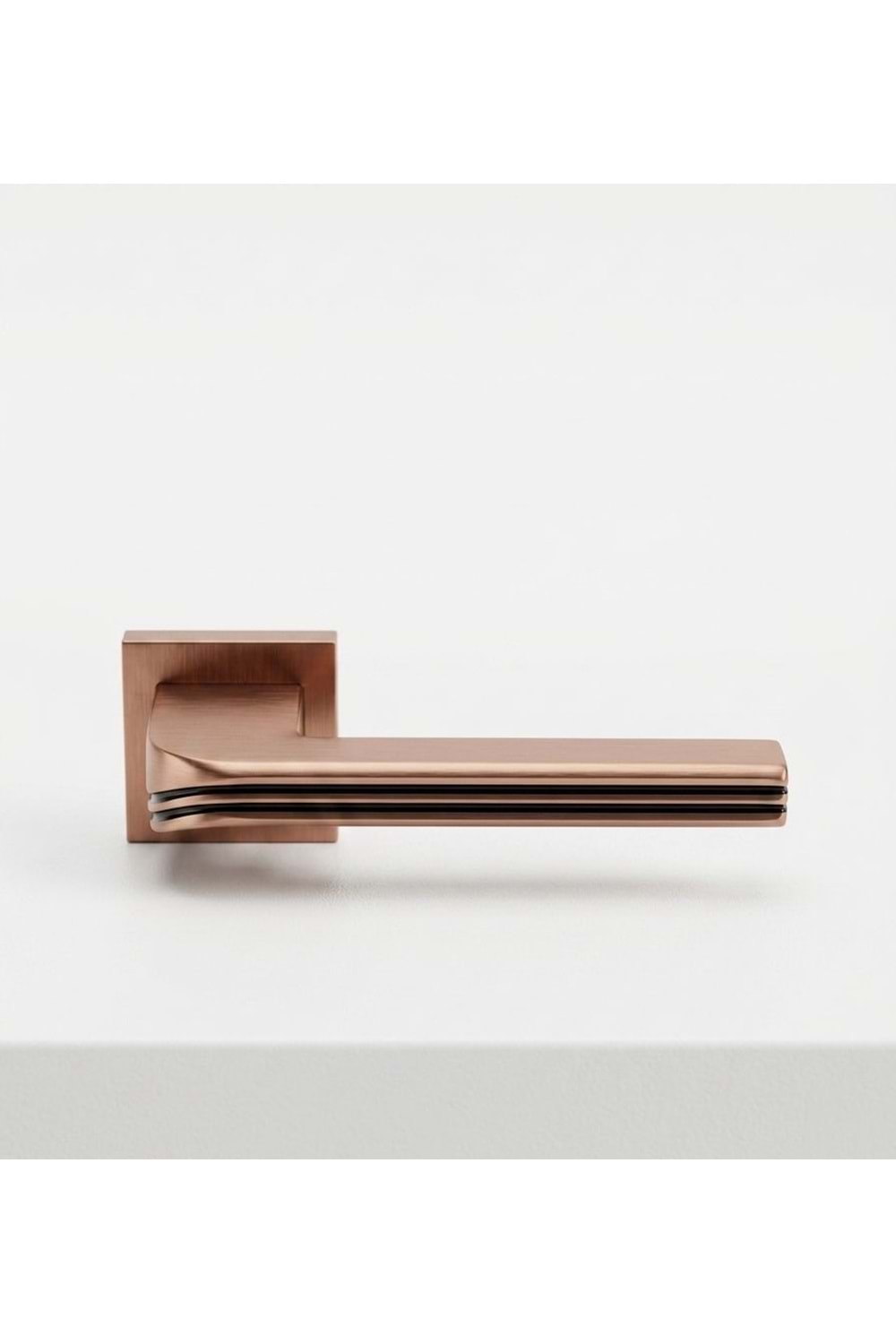 YÜKSEL AURİS İTALYAN KARE ROZETLİ ROSE BRONZ ODA KAPI KOLU