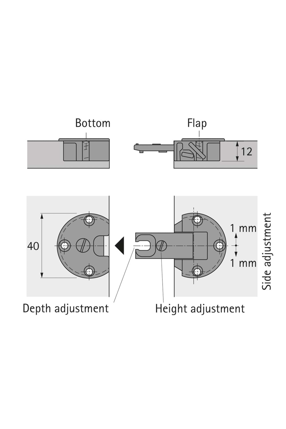 HETTİCH MARKANT DÜŞER KAPAK MENTEŞESİ (HAVUZ KAPAK)
