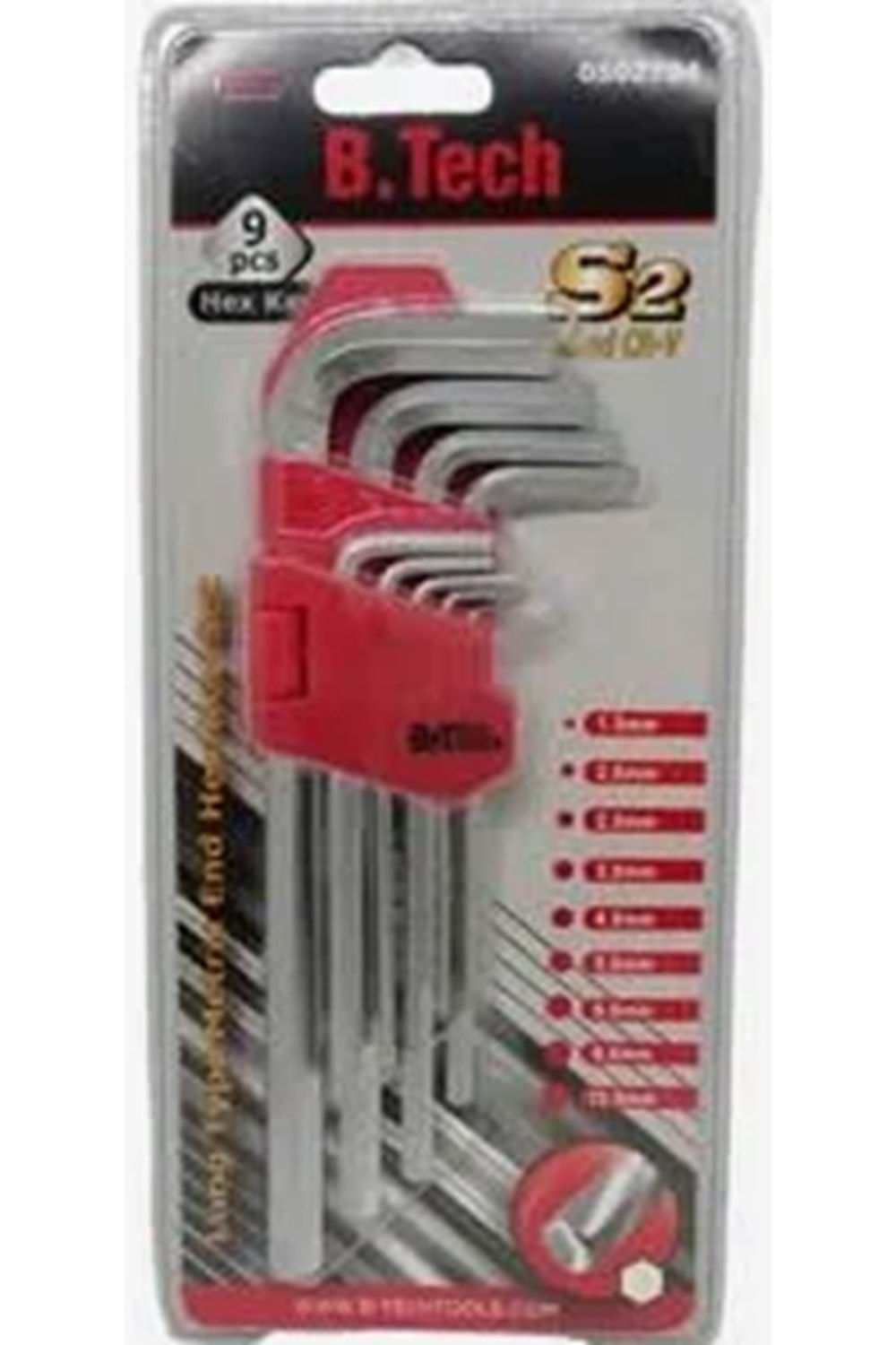 B-TECH 502701 YUVARLAK BAŞLI ALLEN ANAHTAR SETİ (9 PARÇA)