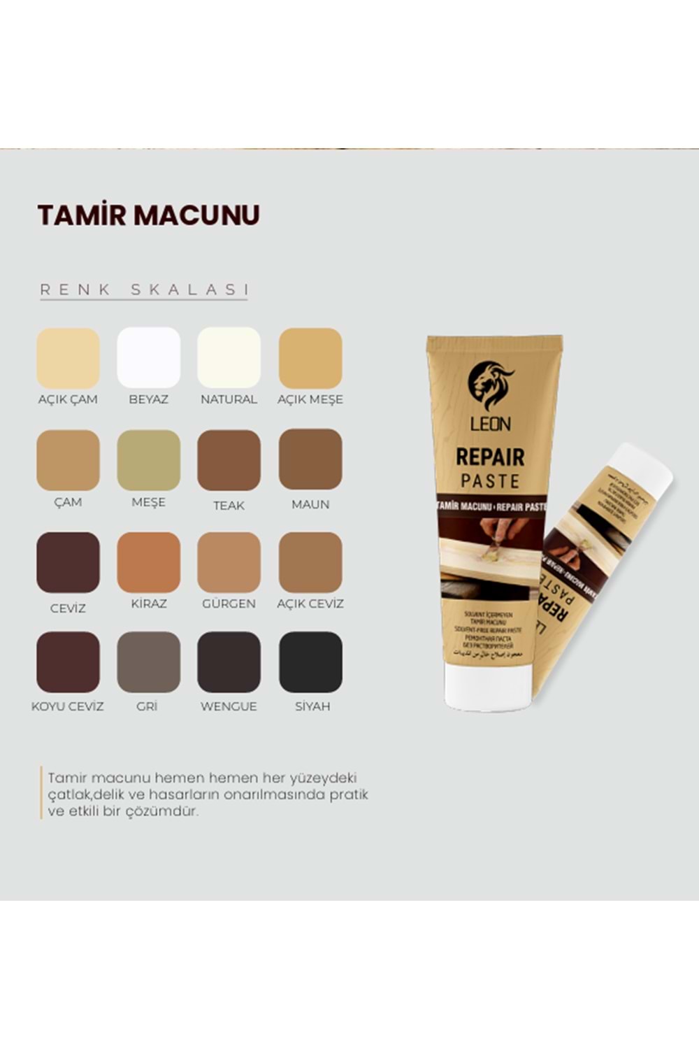 LEON ANTRASİT TAMİR MACUNU 125 ML