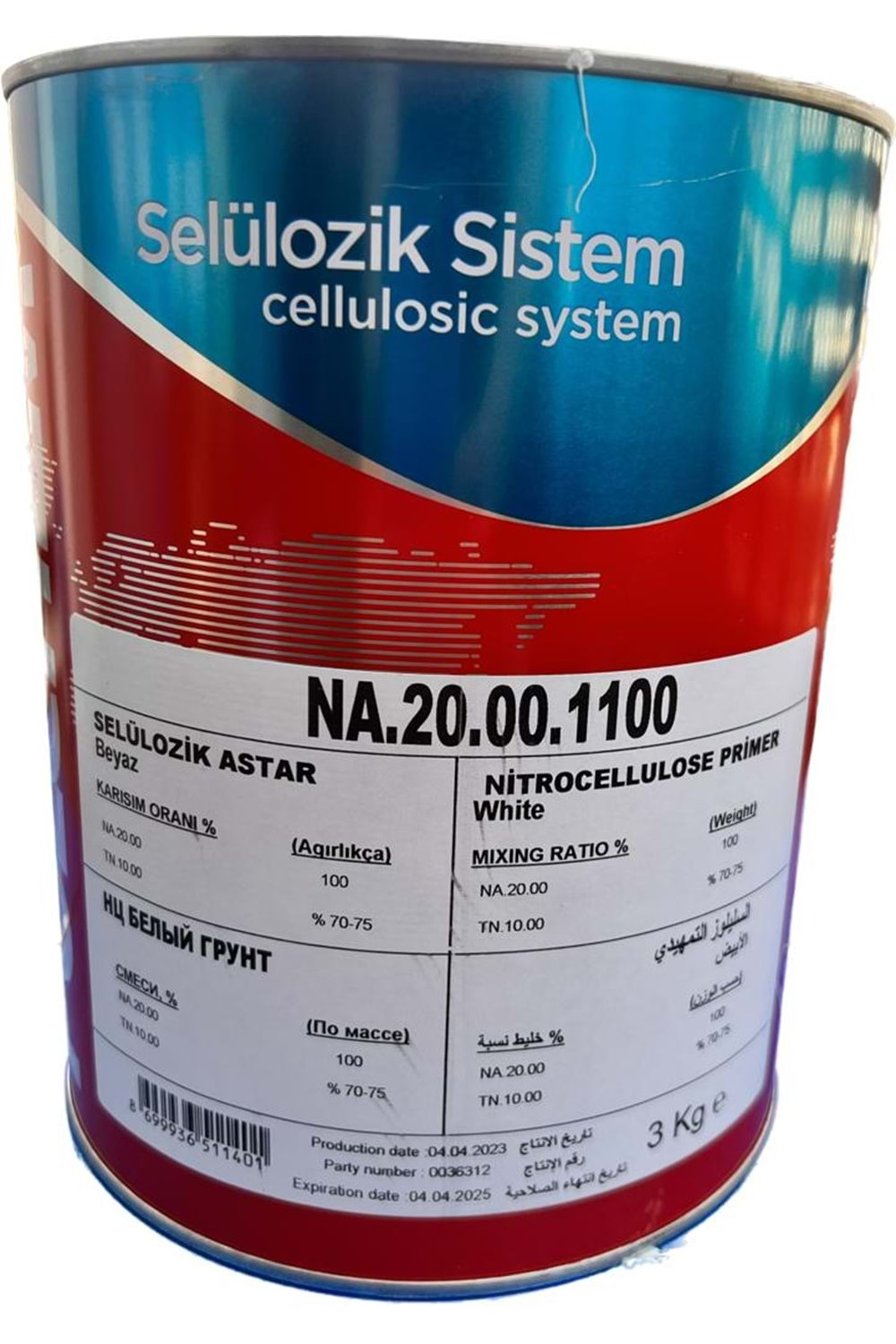 POLCHEM NA20 SELLÜLOZİK BEYAZ ASTAR 3 KG