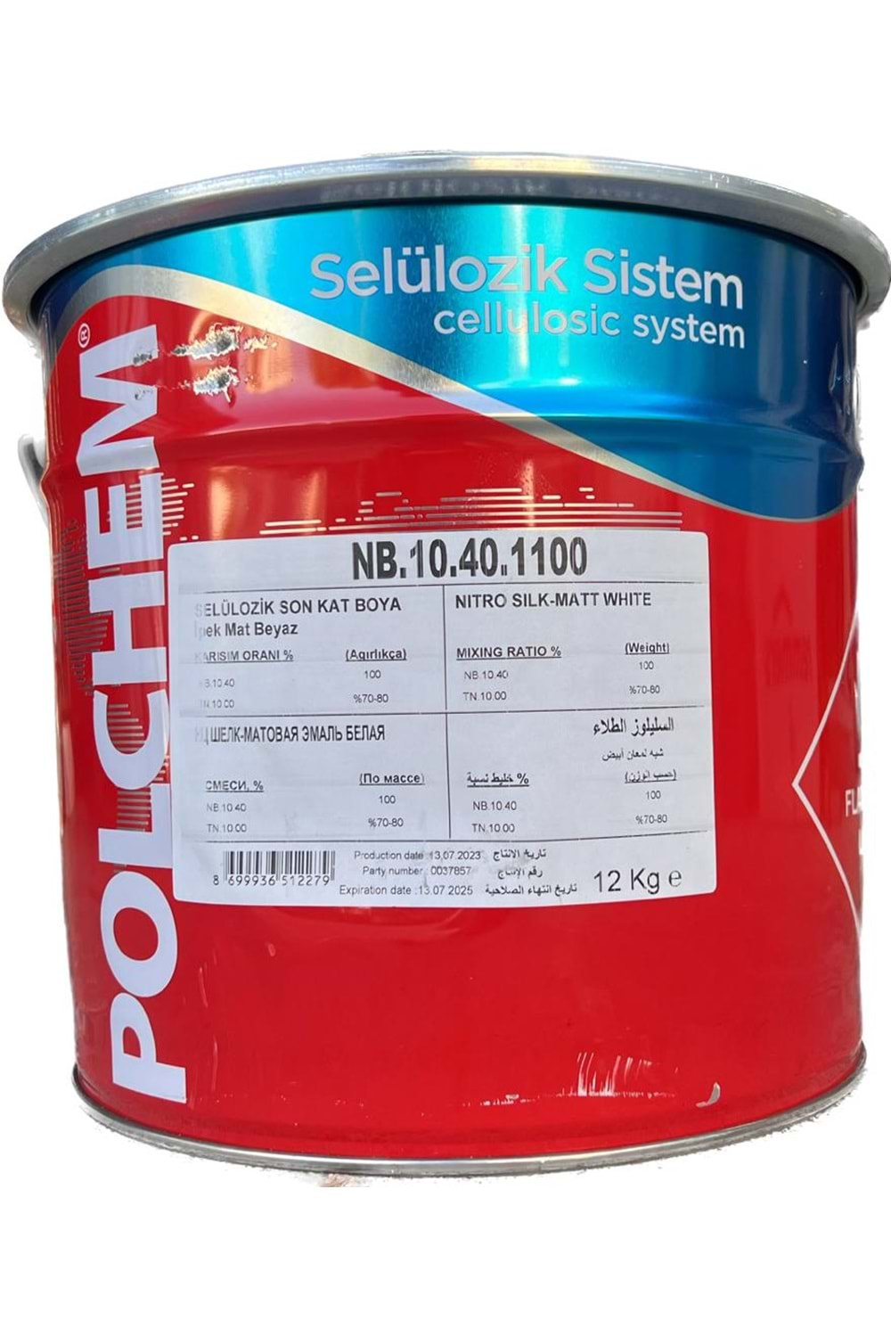 POLCHEM NB10.40 SELL. İPEK MAT BEYAZ BOYA 12 KG