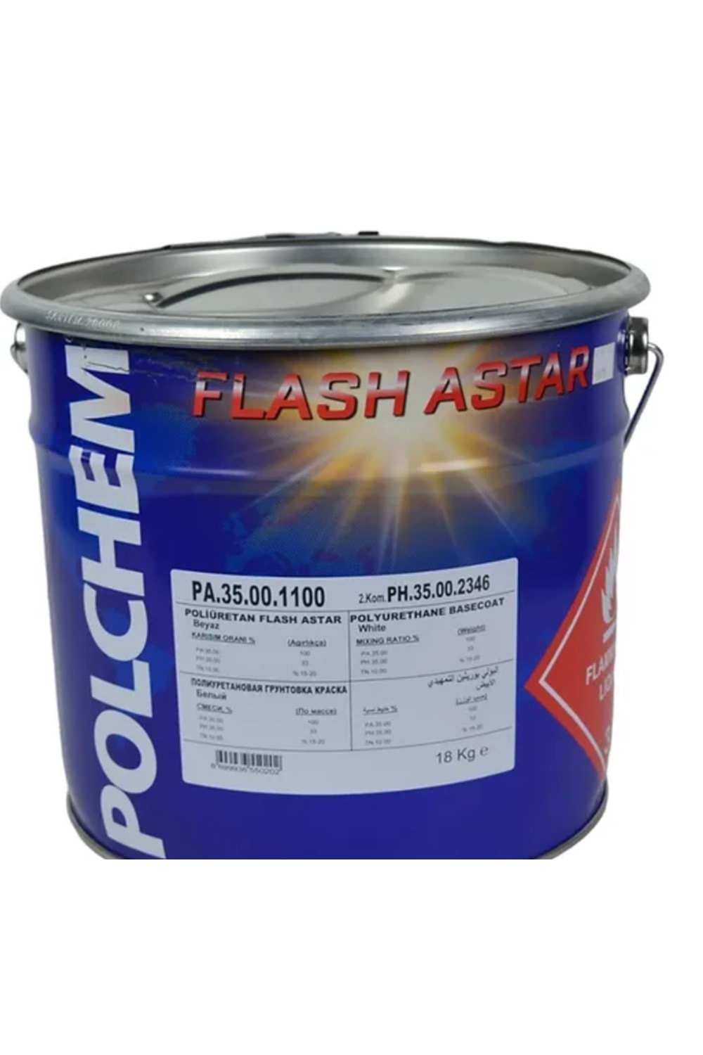 POLCHEM PA35 POLİÜRETAN FLAŞ ASTAR BEYAZ 18 KG