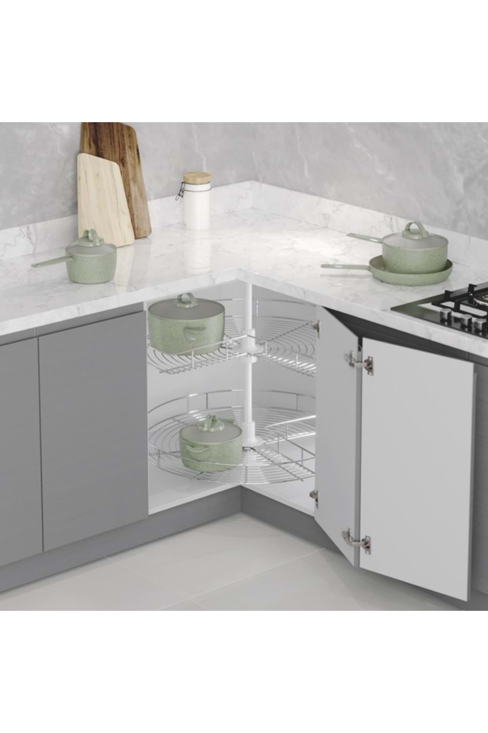 STARAX S-3022-C 3/4 DÖNER SEPET TAKIMI KROM 83 CM