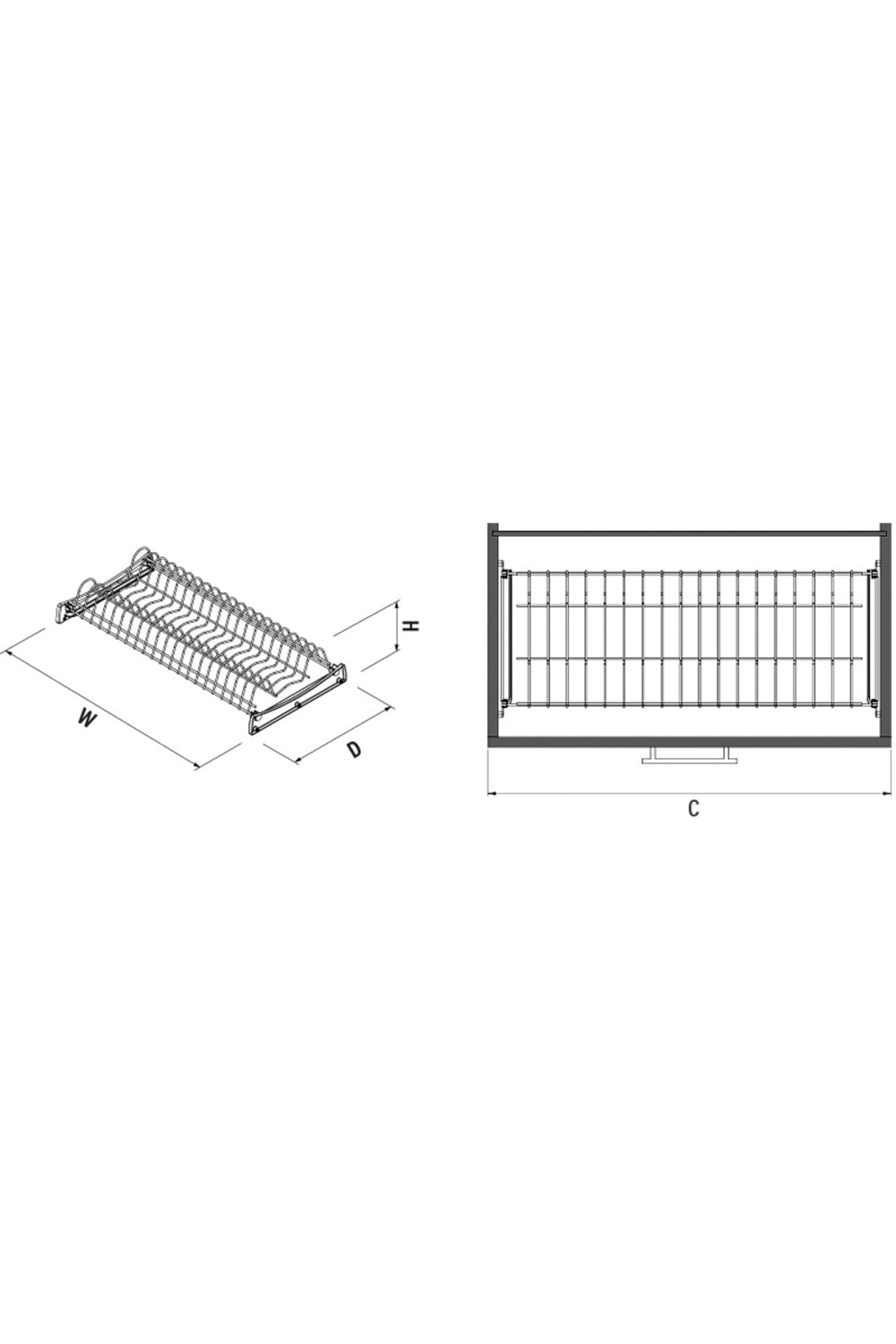 STARAX S-5155-A TABAK RAFI 560-570*270*130 ANTRASİT 60 CM
