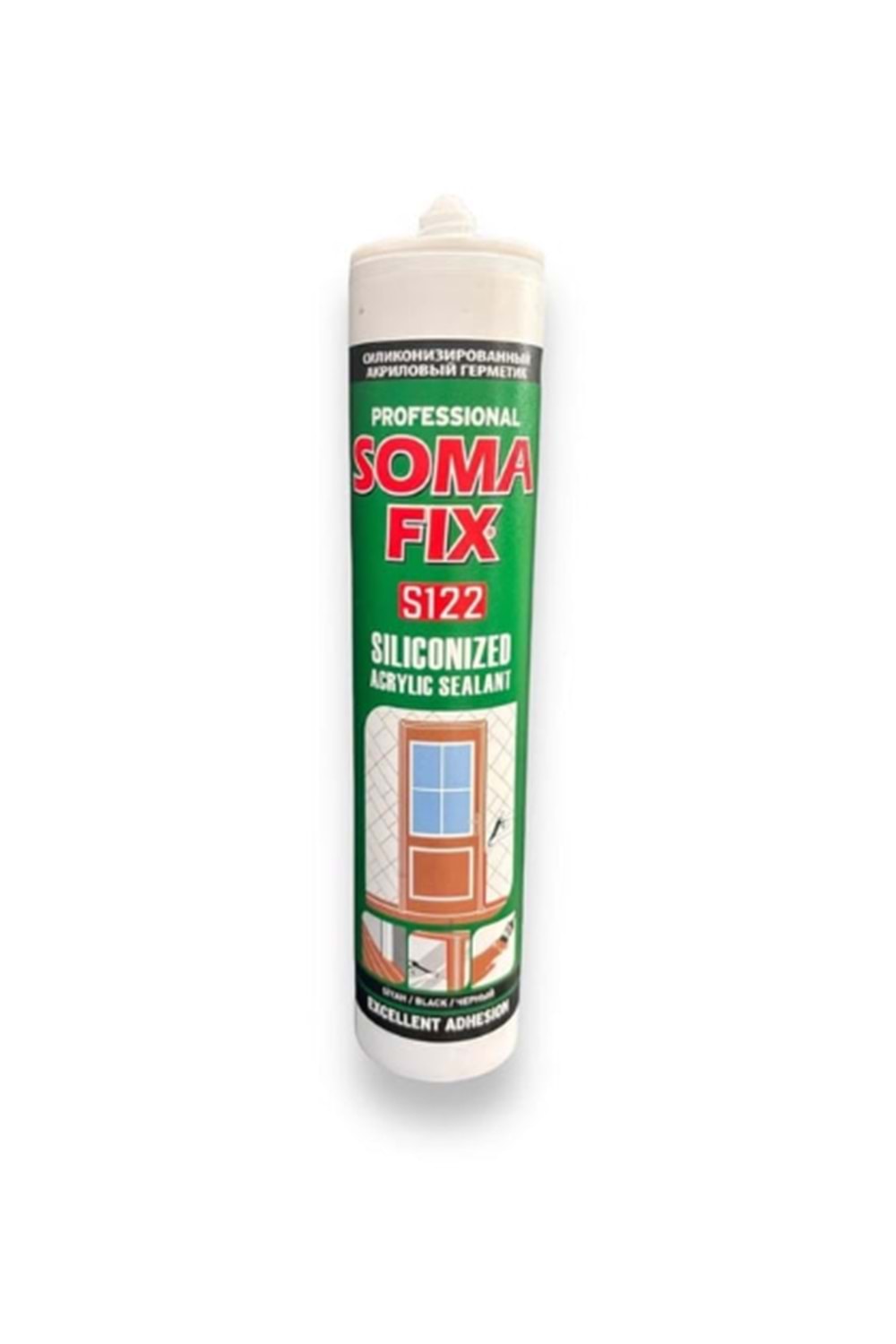 SOMAFİX S122 SİLİKONİZE MASTİK AKRİLİK SİYAH 310 ML (24)