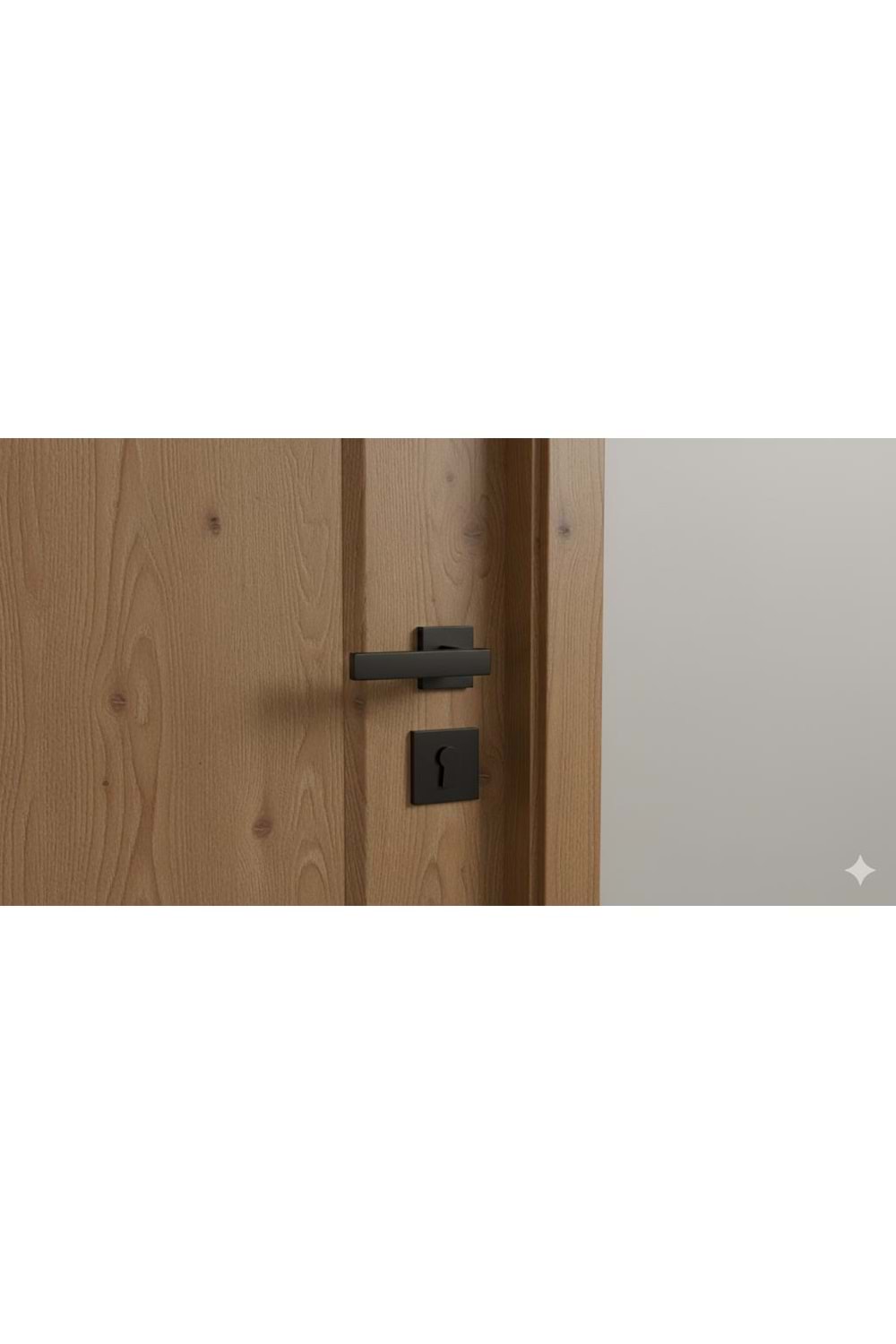 KALYA KARE ROZETLİ SİYAH WC KAPI KOLU