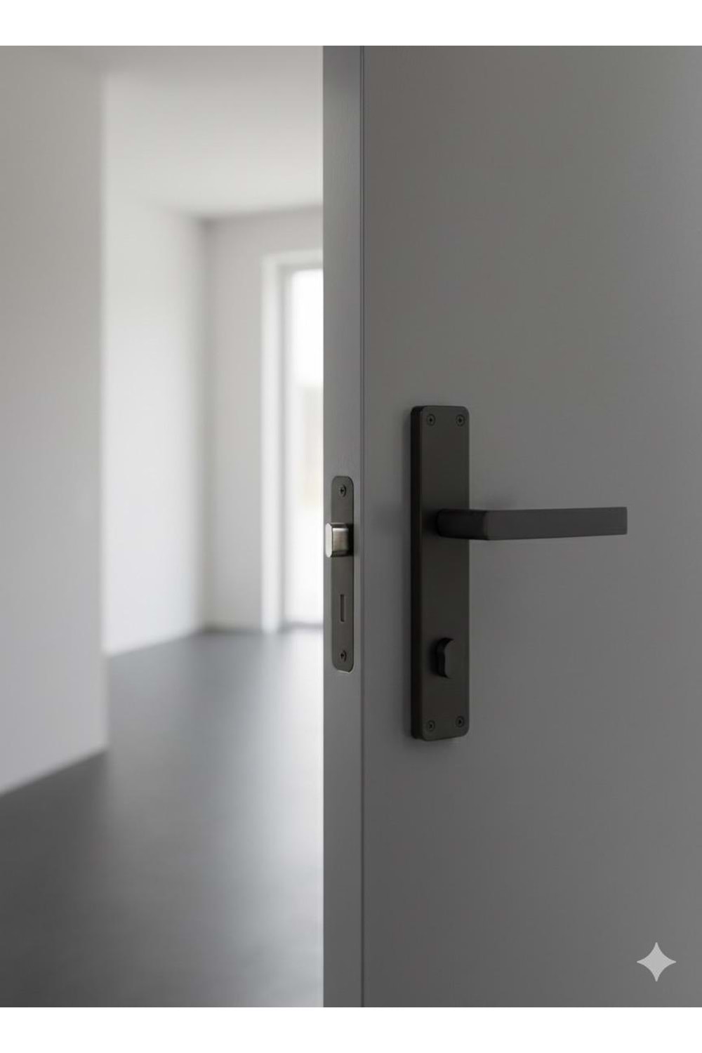 LAL AYNALI SİYAH ODA KAPI KOLU