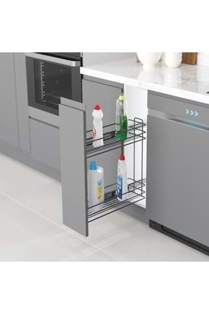 STARAX S-2213-A YANDAN TELESKOPİK RAYLI ŞİŞELİK ANTRASİT 20 CM