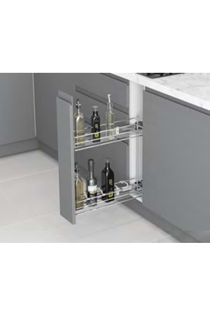 STARAX S-2214-C YANDAN TELESKOPİK RAYLI ŞİŞELİK KROM 25 CM
