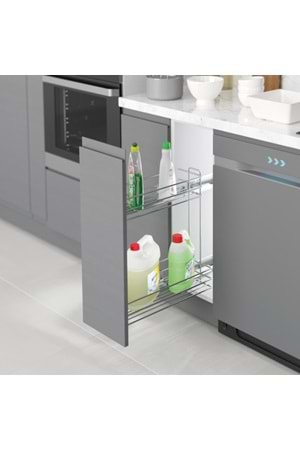 STARAX S-2446-C ÇİFT AÇILIM RAYLI ŞİŞELİK KROM SAĞ 25 CM