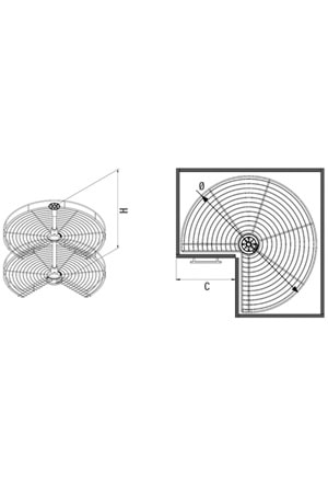 STARAX S-3020-A 3/4 DÖNER SEPET TAKIMI ANTRASİT 60 CM