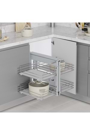STARAX S-3065-C AHŞAP TABLALI BAĞIMSIZ KÖRKÖŞE MEKANİZMASI SOL KROM 40 CM