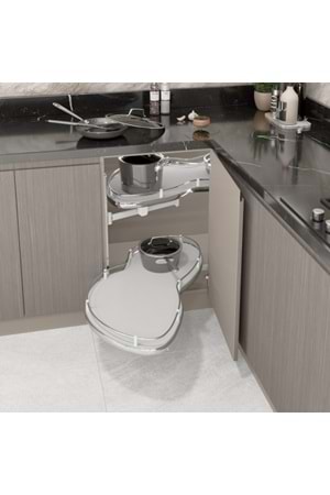 STARAX S-3125-C DÖNER TABLALI KAYMAZ TABAN KÖRKÖŞE MEKANİZMASI KROM 60 CM SOL
