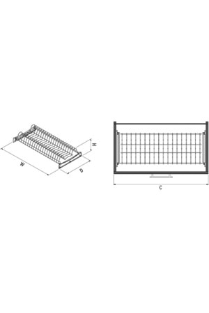 STARAX S-5151-A TABAK RAFI 560-570*270*110 ANTRASİT 60 CM