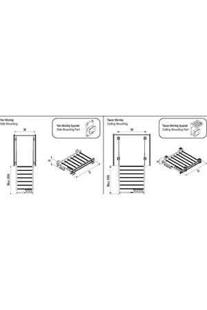 STARAX S-6303-G TELESKOPİK RAYLI ALÜMİNYUM PANTOLONLUK 475*510*100 GRİ 50 CM
