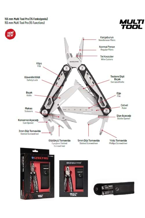 İZELTAŞ MULTİTOOL PRO 15 FONKSİYONLU 155 MM