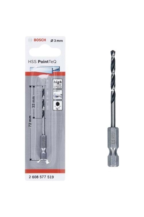 BOSCH HEX MATKAP UÇLU HSS 3 MM