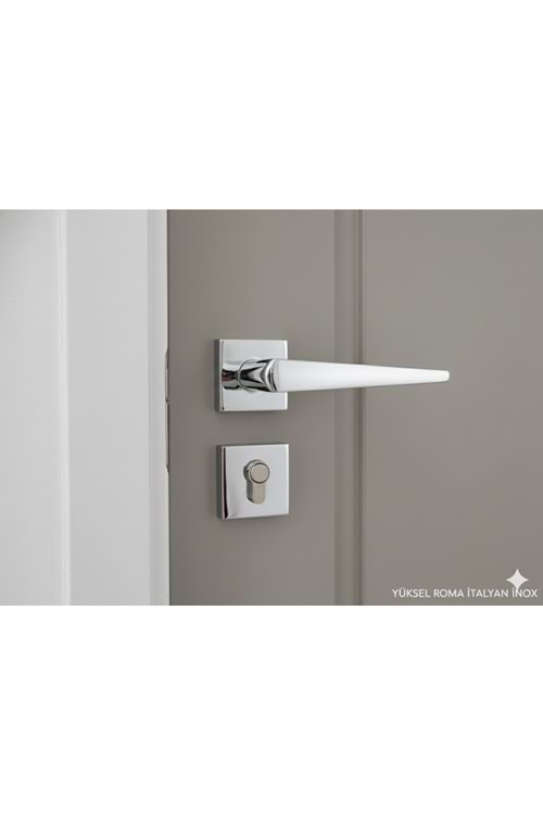 YÜKSEL ROMA İTALYAN KARE ROZETLİ KROM WC KAPI KOLU