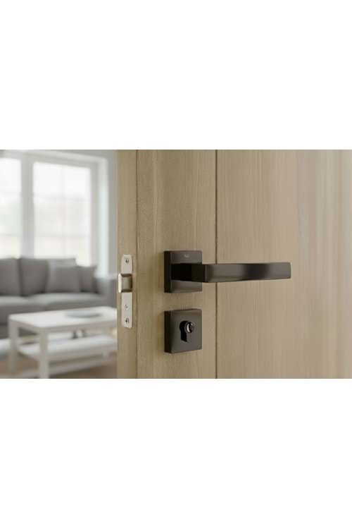 YÜKSEL KARE İTALYAN KARE ROZETLİ FÜME ODA KAPI KOLU