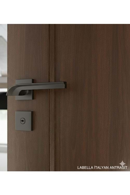 YÜKSEL LABELLA İTALYAN KARE ROZETLİ ANTRASİT YALE KAPI KOLU