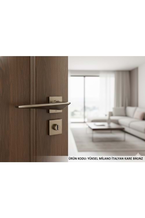 YÜKSEL MİLANO İTALYAN KARE ROZETLİ İNOX YALE KAPI KOLU