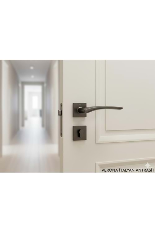 YÜKSEL VERONA İTALYAN KARE ROZETLİ ANTRASİT WC KAPI KOLU