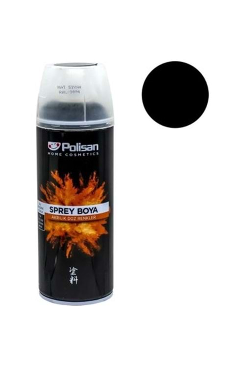 POLİSAN AKRİLİK MAT SİYAH SPREY BOYA