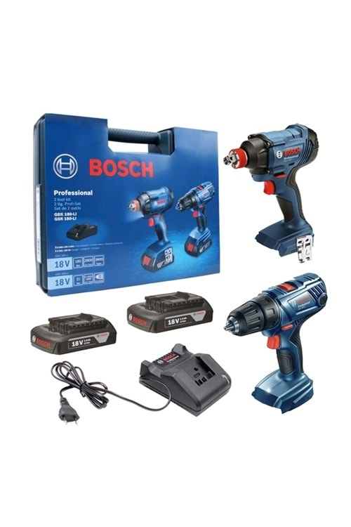 BOSCH GSR 180 LI+GDX 180-LI (2*1,5 AH) 2 Lİ SET