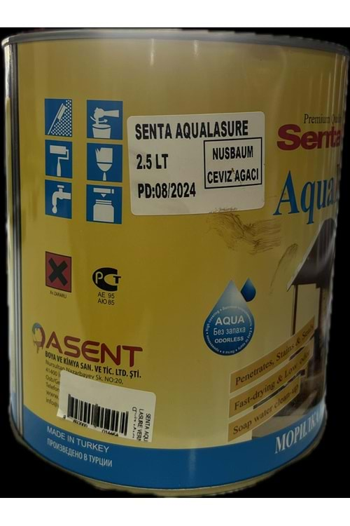 SENTA AQUA LASURE VERNİK CEVİZ AĞACI 2,5 L