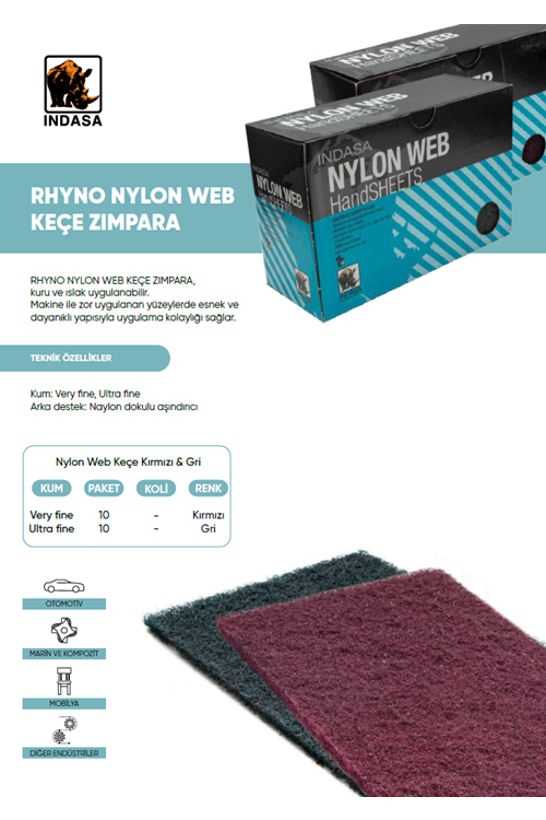 INDASA RHYNO NYLON WEB KEÇE KIRMIZI