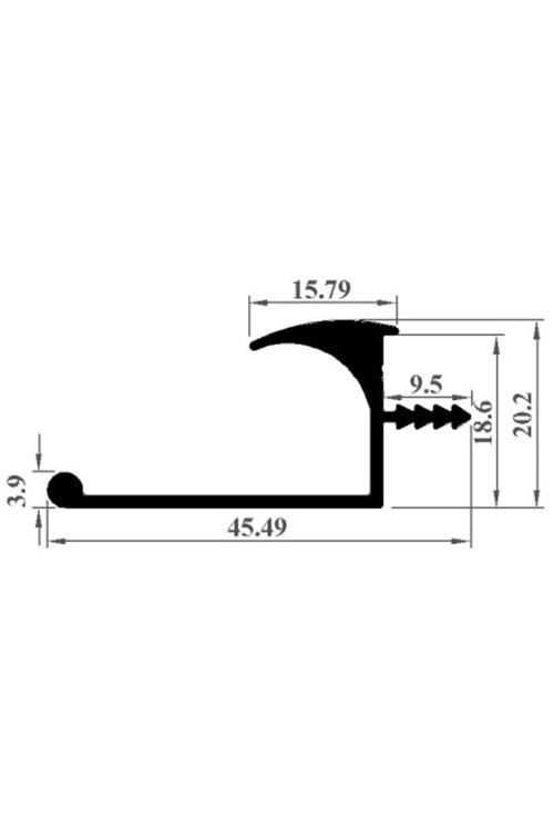 MD-1029 A KAPAK ÇEKMECE ELOKSAL PARLAK BOY KULP 3 MT