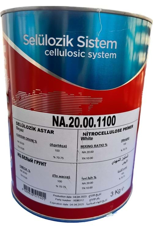 POLCHEM NA20 SELLÜLOZİK BEYAZ ASTAR 3 KG