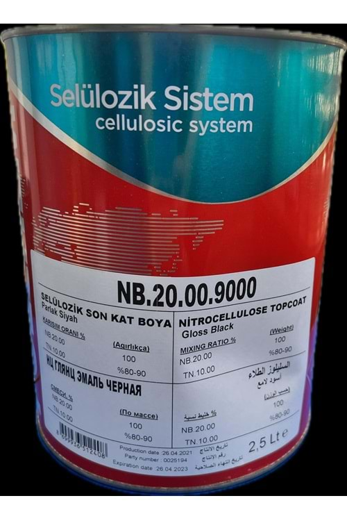 POLCHEM NB10 SELL. SİYAH BOYA 2,5 LT