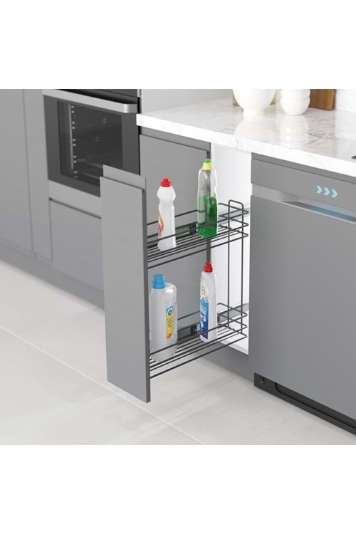 STARAX S-2213-A YANDAN TELESKOPİK RAYLI ŞİŞELİK 153*470*470 ANTRASİT 20 CM