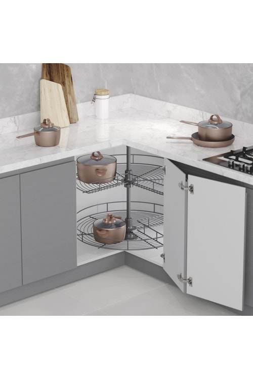 STARAX S-3020-A 3/4 DÖNER SEPET TAKIMI ANTRASİT 60 CM