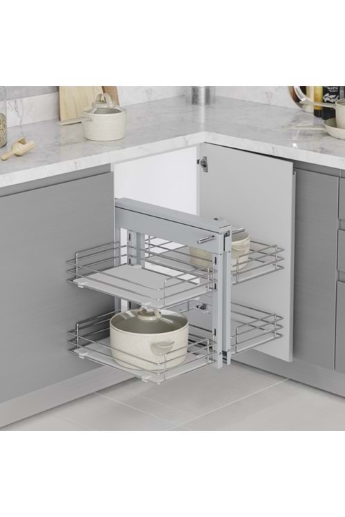 STARAX S-3065-C AHŞAP TABLALI BAĞIMSIZ KÖRKÖŞE MEKANİZMASI SOL KROM 40 CM