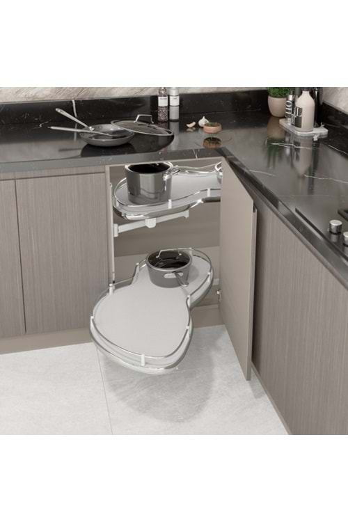 STARAX S-3104-C DÖNER TABLALI KÖRKÖŞE MEKANİZMASI KROM 40 CM SAĞ