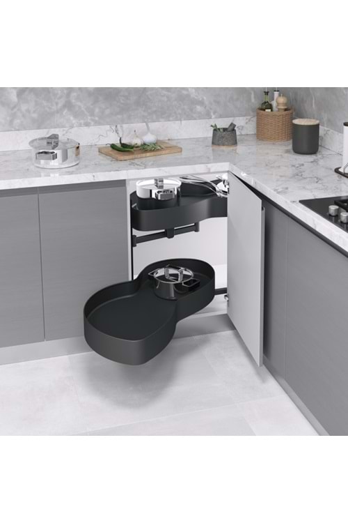 STARAX S-3126-UB-A UNİQUE BOX DÖNER TABLALI KÖRKÖŞE MEKANİZMASI 50 CM SOL