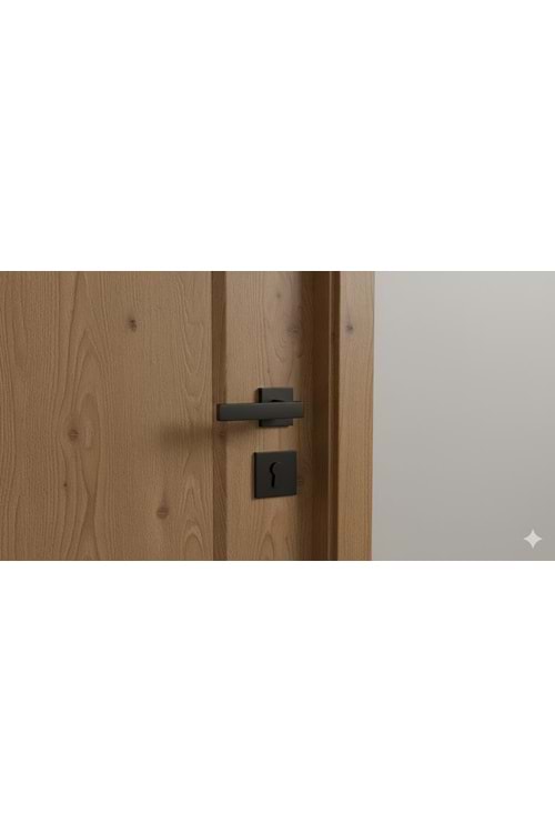 KALYA KARE ROZETLİ SİYAH WC KAPI KOLU