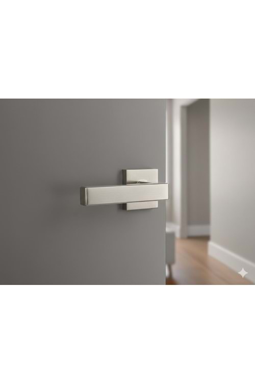 KALYA KARE ROZETLİ İNOX YALE KAPI KOLU