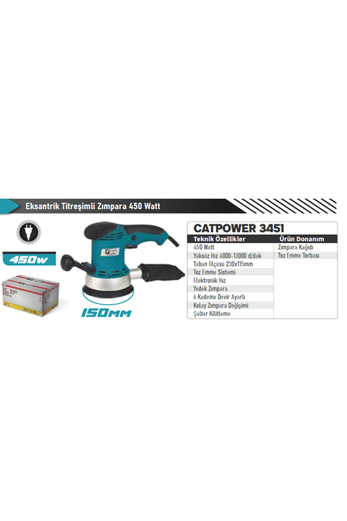 CATPOWER CAT3451 EKSANTRİK 150 MM TİTREŞİM MAKİNESİ 450 W
